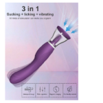 3 in 1 Licking, Sucking and Clitoral Stimulating Vibrator For Women