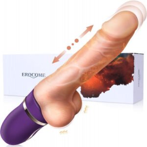 Euro Auto Thrusting Dildo Vibrator with Heating Function 3 Thrusting Levels 10 Vibration Modes