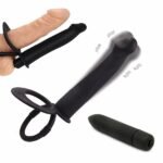 Double O Fun Black Anal Vibrator Cock Ring