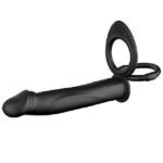 Double O Fun Black Anal Vibrator Cock Ring