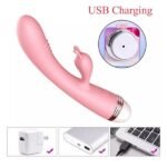 G-Spot Rabbit Double Vibrator Pink, Waterproof, USB charging