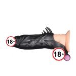 SHARKZ Black Colour Vibrating Reusable Penis Sleeve Extender