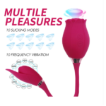 Sucking Rose Flower Vibrators for Women Automatic Tongue Licking Clit Stimulation Female Masturbation Device