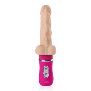 Vibrating Thrusting Silicone Dildo USB Rechargeable