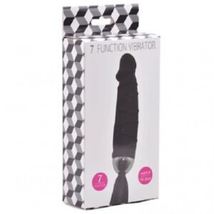 7-speed Black Color Silicone Dildo Vibrator With Black Tail