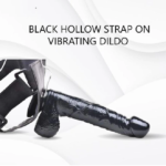 Hollow Black Panther Vibrating Strap On Dildo