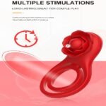 Ejaculation Delay Nipple Stimulator Vaginal Massager APP Vibrating Rose Cock Ring