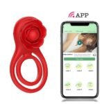 Ejaculation Delay Nipple Stimulator Vaginal Massager APP Vibrating Rose Cock Ring