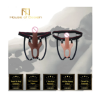 Kings Silicone Strap-On Hollow Dildo Brown Color1